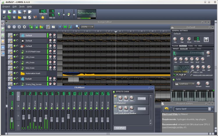 LMMS - программный синтезатор для Linux