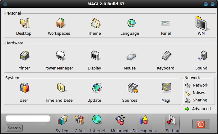MAGI 2 - панель управления для ubuntu в стиле BeOS