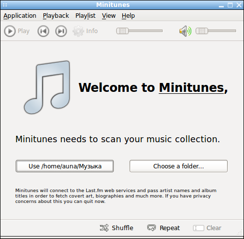 Minitunes - музыкальный проигрыватель