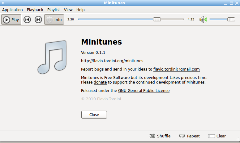 Minitunes - музыкальный проигрыватель