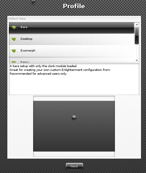 Bodhi Linux использует e17