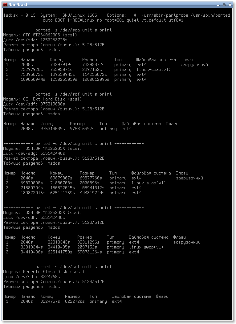 lsdisk 002